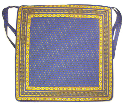 Provence Seat Cover with Ties (Lourmarin. blue)
